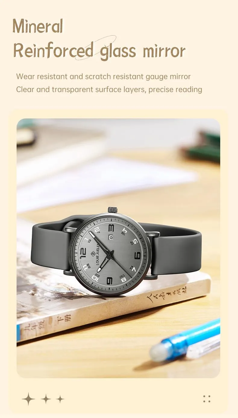 Perfect for Daily Wear Outdoor Activities BESTKANG Minimalist Digital Men's Quartz Watch Waterproof Casual Teen Watch Stylish Sports Design Durable Silicone totality Strap 