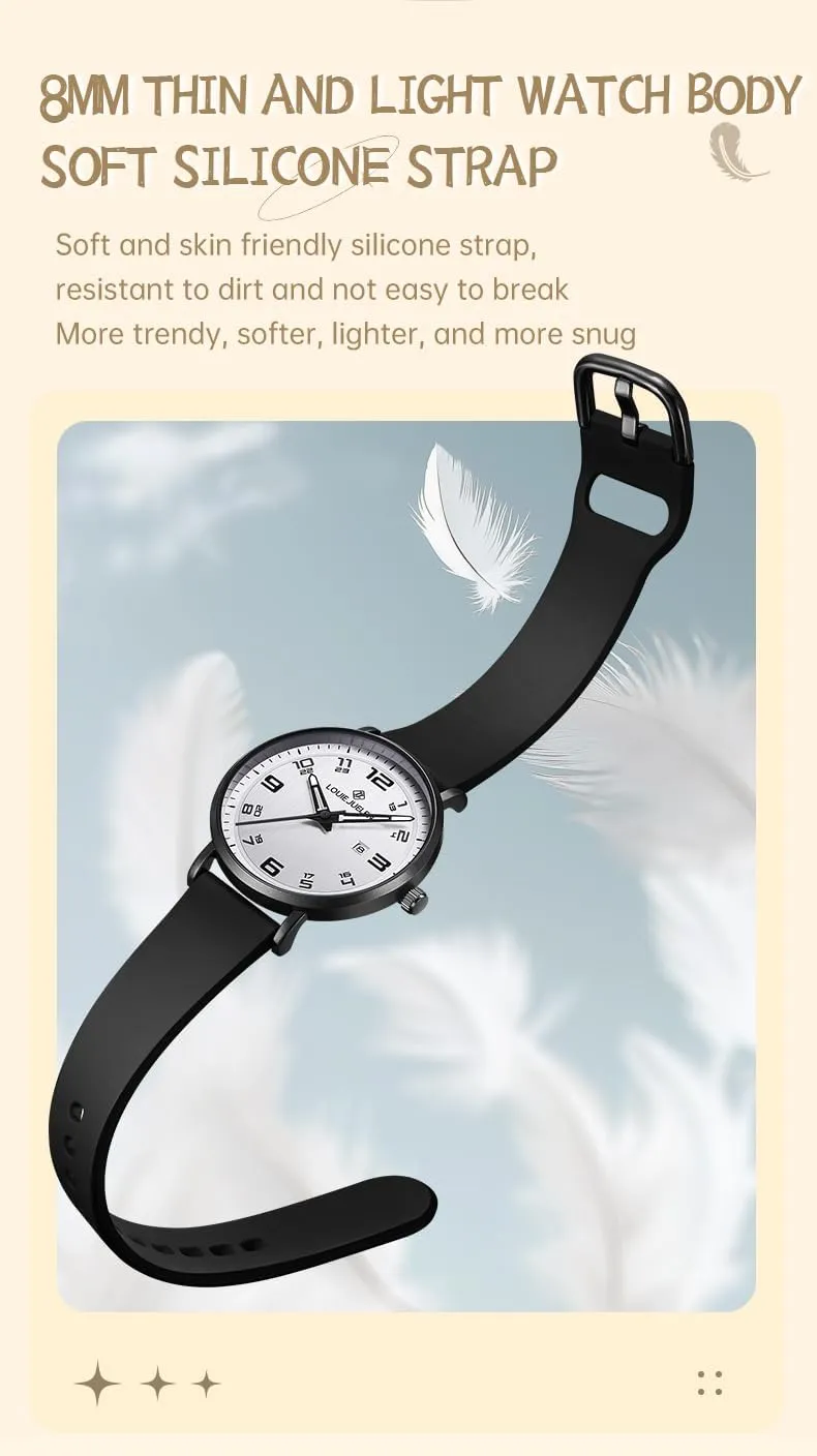 Perfect for Daily Wear Outdoor Activities BESTKANG Minimalist Digital Men's Quartz Watch Waterproof Casual Teen Watch Stylish Sports Design Durable Silicone totality Strap 