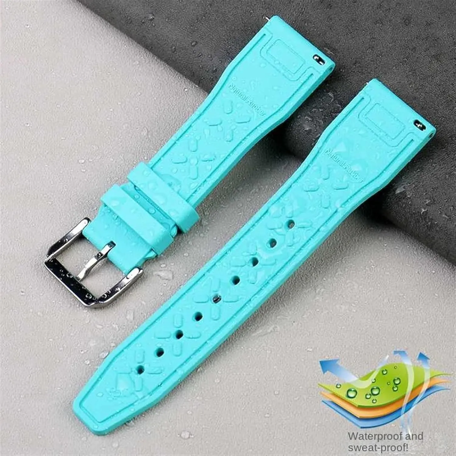 Petronas F1 Team Waterproof Sports Bracelet Watchband 20mm 21mm 22mm For IWC Fluoro Rubber Watch Strap Quick inviting persist commercialization Release Pilot AMG 