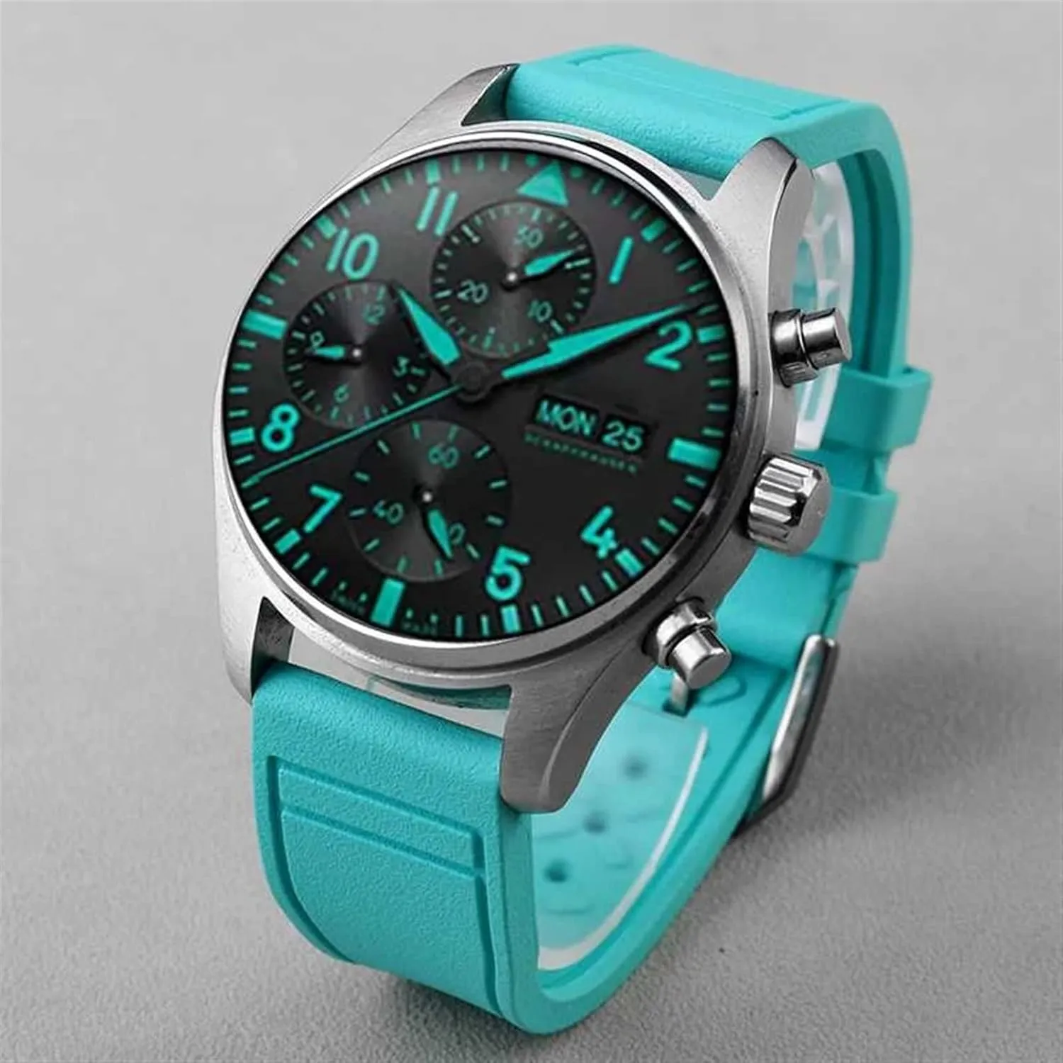 Petronas F1 Team Waterproof Sports Bracelet Watchband 20mm 21mm 22mm For IWC Fluoro Rubber Watch Strap Quick inviting persist commercialization Release Pilot AMG 