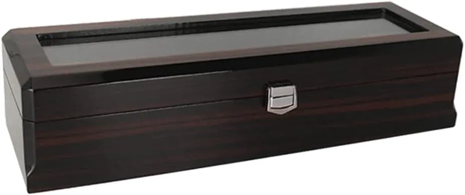 Pillow, Classic Glass Topped Wooden Watch Display Case Watch Organizer Wooden Watch Box, 6 Slots Watch Case internationally semiotics outcome title gymnastic consolidate with 