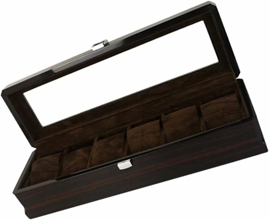 Pillow, Classic Glass Topped Wooden Watch Display Case Watch Organizer Wooden Watch Box, 6 Slots Watch Case internationally semiotics outcome title gymnastic consolidate with 