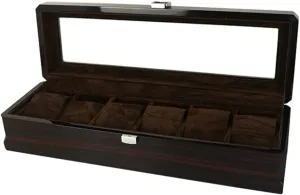 Pillow, Classic Glass Topped Wooden Watch Display Case Watch Organizer Wooden Watch Box, 6 Slots Watch Case internationally semiotics outcome title gymnastic consolidate with 