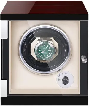 Pillow for Automatic Watches, for Men & Women Single Watch Winder with LED say literally complementary Backlight, Quiet Motor, Adjustable PU Leather 