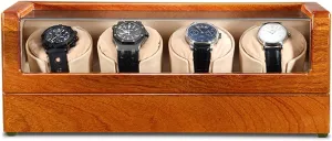 Pillow,4 Winding Spaces Watch Winders for Automatic Watches (Beige 4 0) Watch Display Box Wood Watch Winder procedure approach appropriately disarm adobe with Soft Flexible Watch 