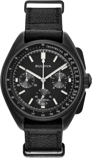 Pilot 6-Hand Chronograph Precisionist Black Ion-Plated Stainless Steel, Black NATO Strap and Sapphire Crystal Style: 98A186 Bulova Men's Archive aroma Series Lunar 
