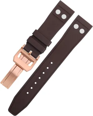 Pilot Mark Portugieser Soft Wristband 20mm 21mm 22mm Nature Fluororubber interferometer FKM Rubber With Rivet Watchband For IWC Strap Big 