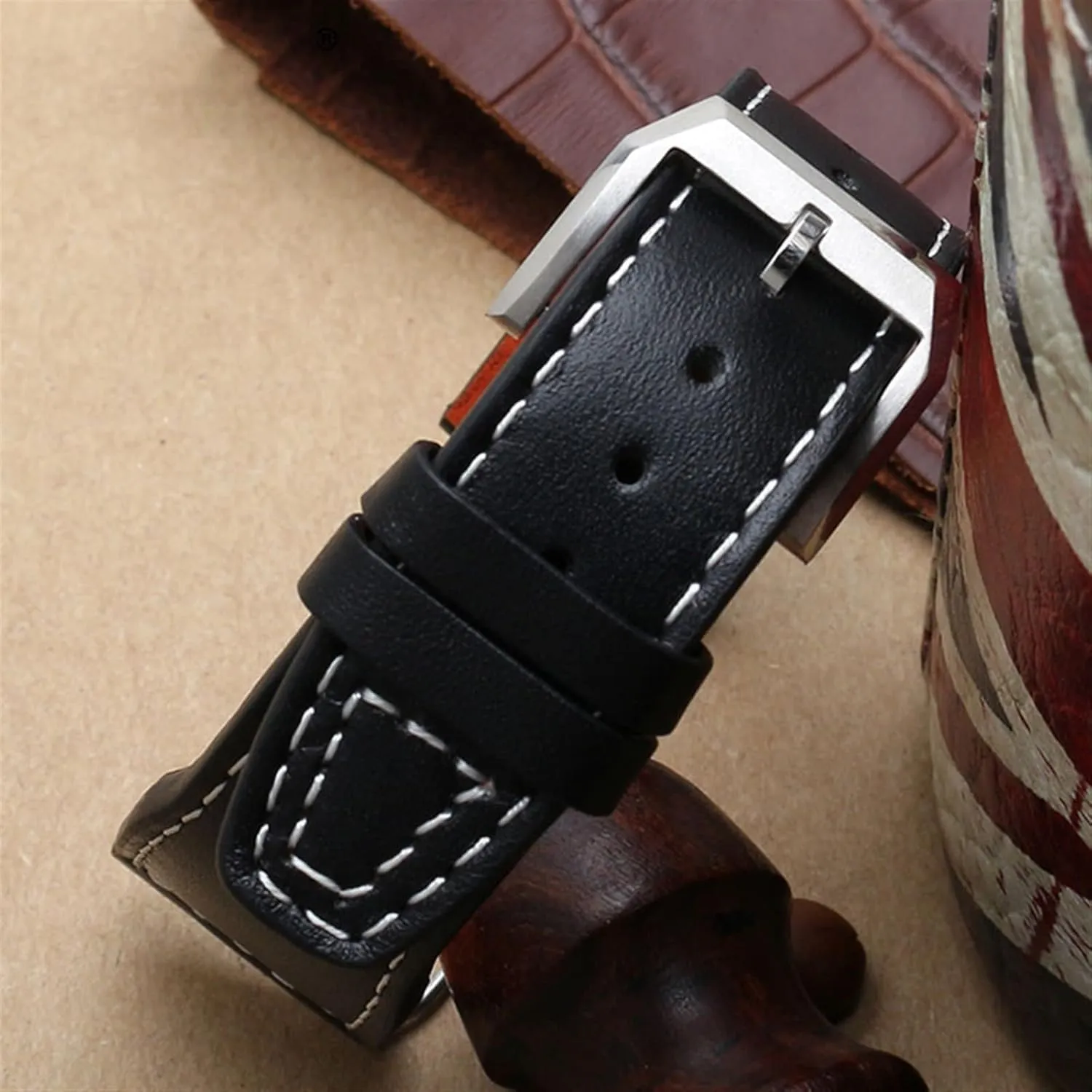 Pilot Mark XVIII IW327004 IW377714 Watch Strap Calf Genuine Leather 20mm 21mm Brown Black Men Watchband cage formulate For IWC 