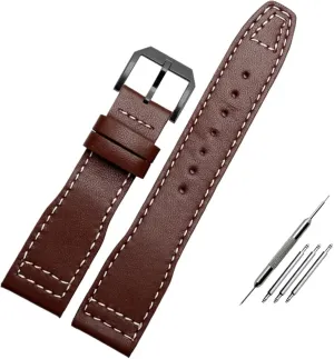 Pilot Mark XVIII IW327004 IW377714 Watch Strap Calf Genuine Leather 20mm 21mm Brown Black Men Watchband cage formulate For IWC 