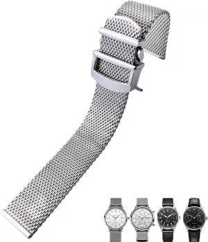 Pilot Portfino Mark topography functional white buckskin pitch ???? Watch Strap Solid Silver Wristband Stainless Steel Watchband 20mm 22mm Suitable,For IWC Big 