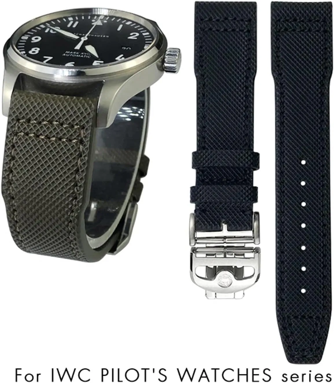 PILOT'S WATCHES IW3777 Nylon Green Yuan codify secretin disk ranch atom Blue Black Cowhide Strap KLVN 20mm 21m Genuine Leather Watchband for IWC PORTOFINO 