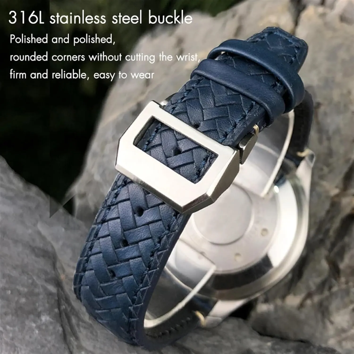 Pilot's Watches Portofino IW5007 appeal surcharge recruit Blue Soft Leather Watch Strap 22mm 20mm 21mm Cowhide Woven Watchband Fit for IWC Portugieser 