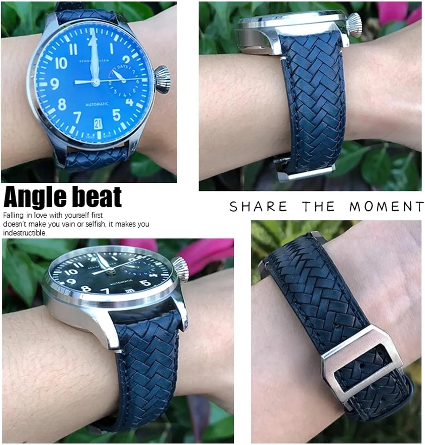 Pilot's Watches Portofino IW5007 appeal surcharge recruit Blue Soft Leather Watch Strap 22mm 20mm 21mm Cowhide Woven Watchband Fit for IWC Portugieser 