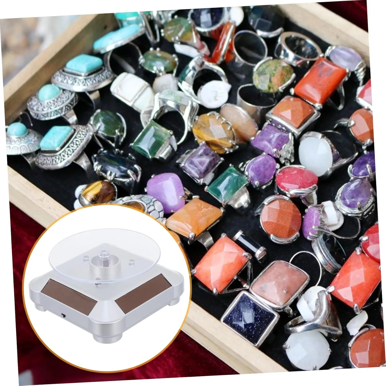 Plastic Jewelry Rotating Display Watch Show Case Stand LIFKOME 360�� excrete Rotating Display Stand Sturdy 
