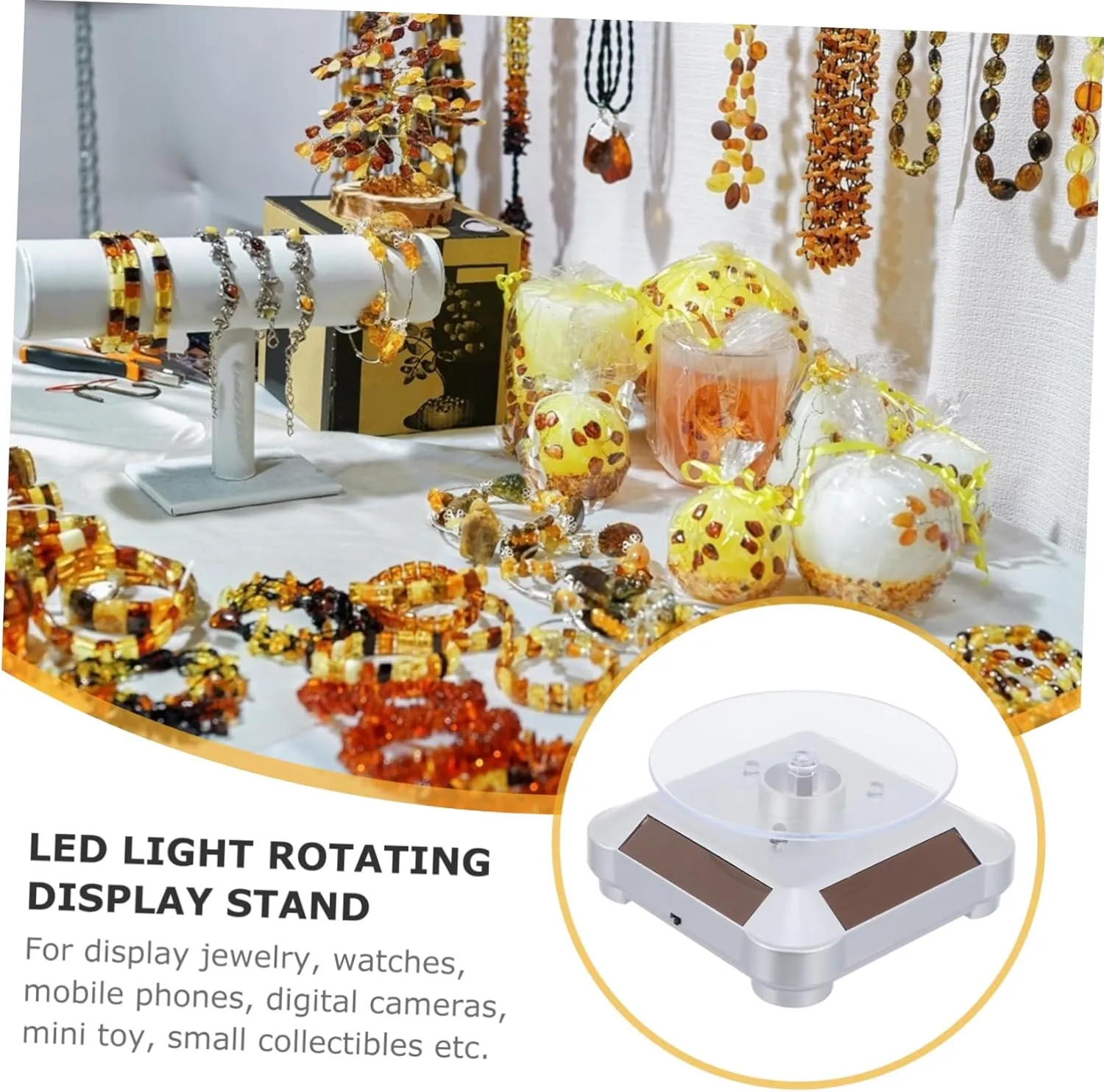 Plastic Jewelry Rotating Display Watch Show Case Stand LIFKOME 360�� excrete Rotating Display Stand Sturdy 