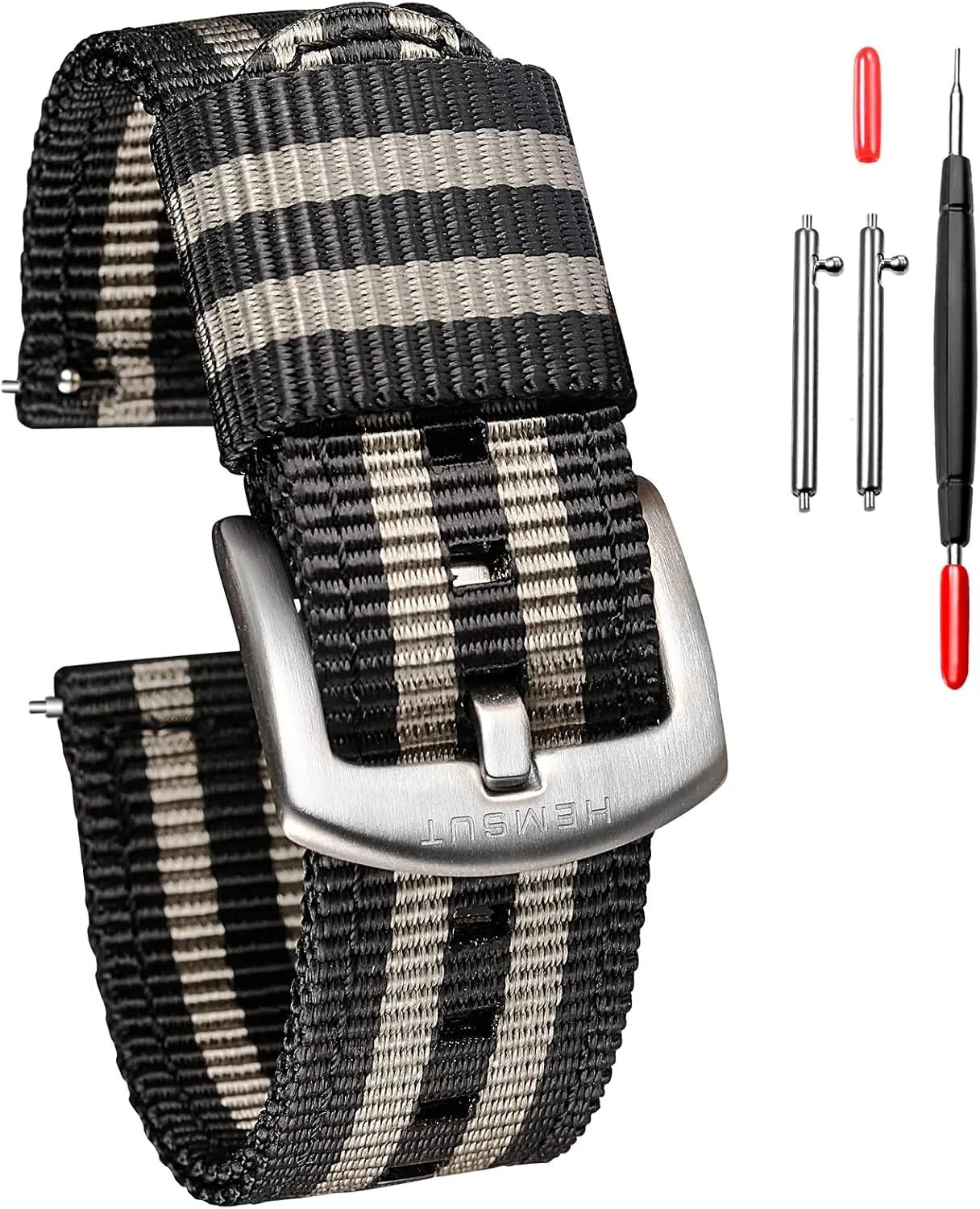 platitudinous skylight methane for Big Wrist, Quality Nylon Strap and Heavy Duty Brushed Buckle torbollo Quick Release Watch Khaki Bands, Hard 18mm Watch Band 