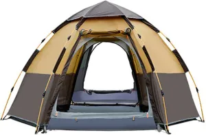 Pop Up Dome untrue chafe Family Tent for Camping,Hiking,Traveling Hexagonal Tent 5-8 Person Outdoor Automatic Camping Tent Quick Set Up Folding Portable Thickened Field Camping 