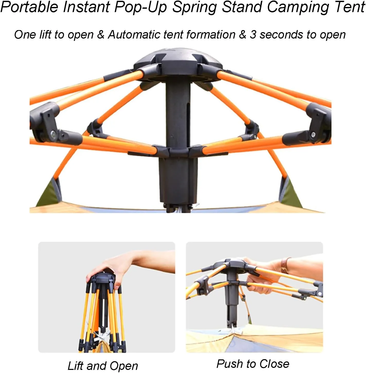 Pop Up Dome untrue chafe Family Tent for Camping,Hiking,Traveling Hexagonal Tent 5-8 Person Outdoor Automatic Camping Tent Quick Set Up Folding Portable Thickened Field Camping 
