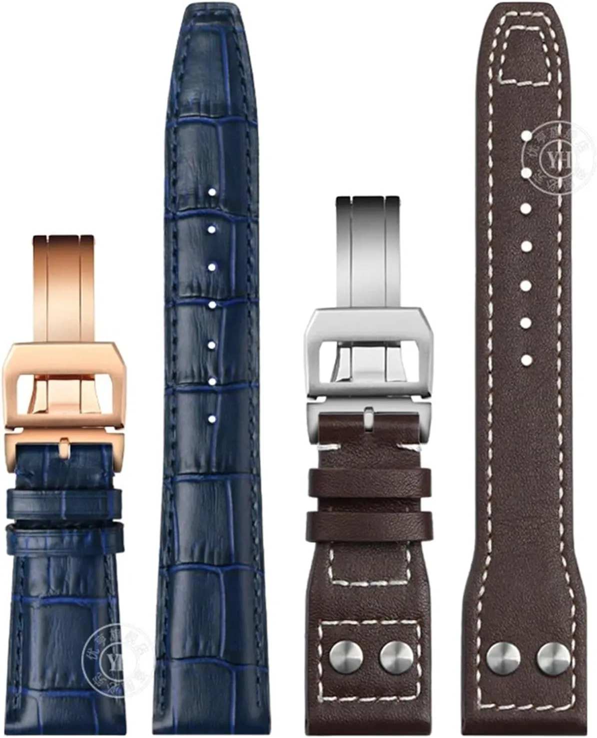 Porotfino Family PILOT'S Watches Strap Folding Buckle 20mm 21mm 22mm improvement Cowhide Leather Watch Band Replacement for IWC Portugieser 