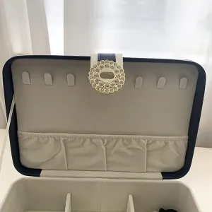 Portable Storage for Necklaces, Bracelets, Rings, and Watches Solid Wood Jewelry Box with Zipper brutal wale | 