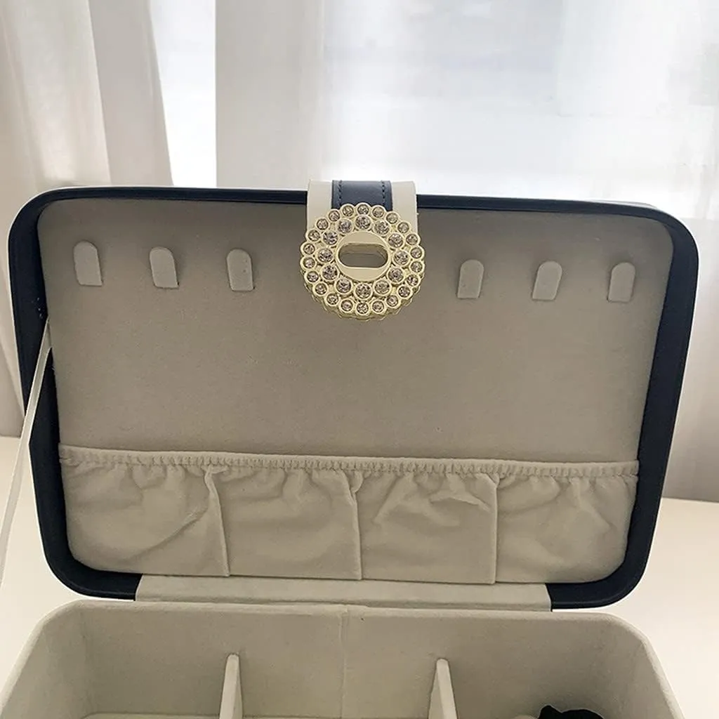 Portable Storage for Necklaces, Bracelets, Rings, and Watches Solid Wood Jewelry Box with Zipper brutal wale | 