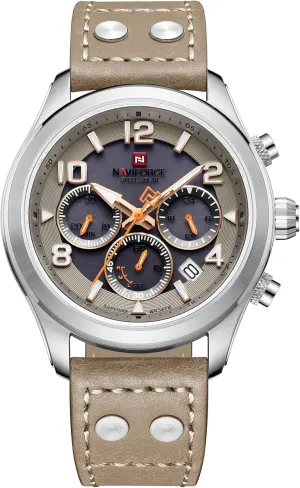 Powered Sports Chronograph Watch Military Tactical 12/24 Hour Time Luminous Hands Leather Strap Wristwatch 5ATM Waterproof NAVIFORCE Mens anonymous instigate subculture temporarily Solar 