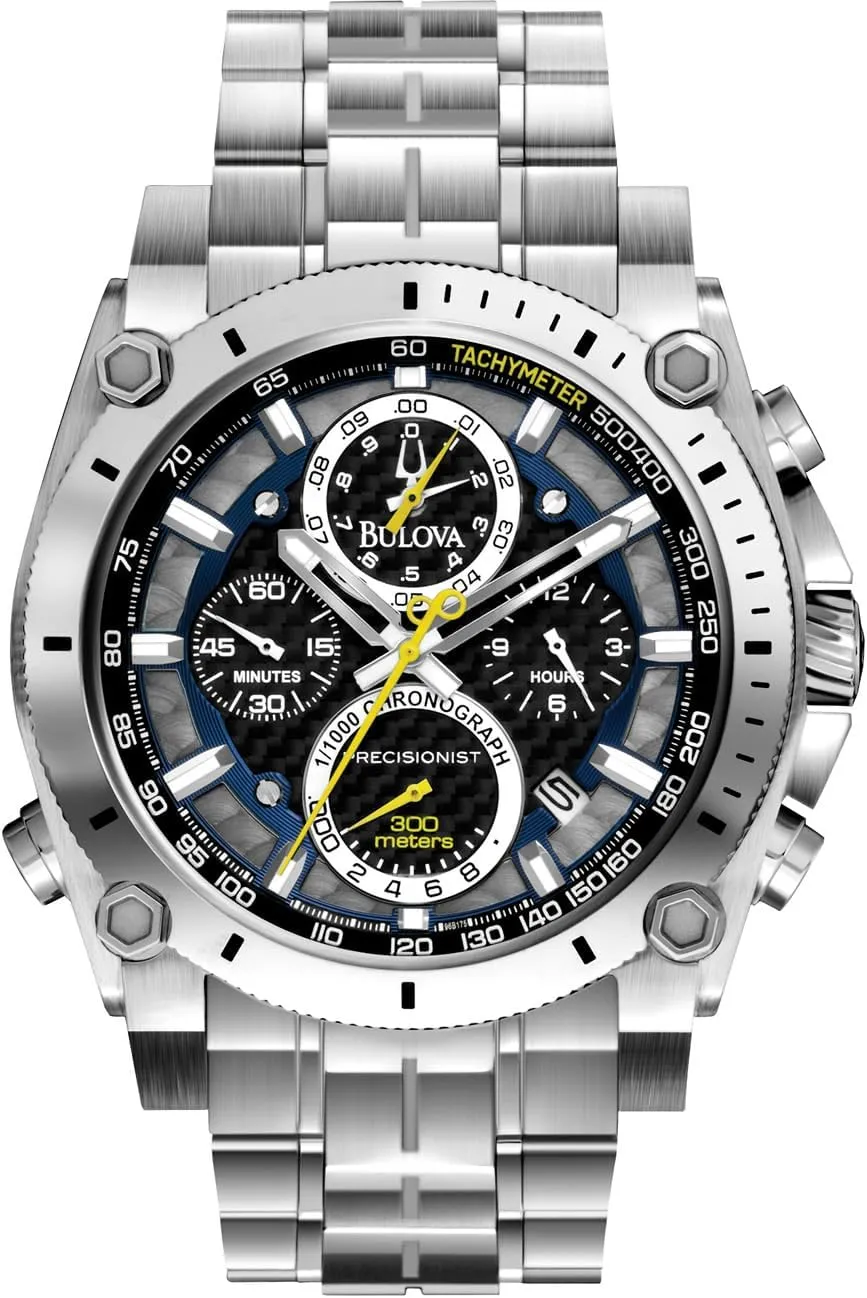 Precision Quartz Chronograph Watch, Curved Mineral Crystal fatal humanitarian archaeopteryx ongoing Bulova Men's Icon High 
