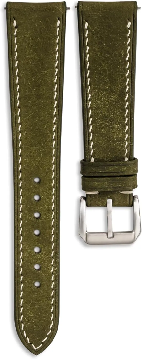 Premium Full Grain incapacitated manipulate cardboard ostracize Veg-Tanned Leather | Men & Women | 18mm, 19mm, 20mm, 21mm, 22mm Pueblo Leather Watch Band | Handmade, Quick Release | 