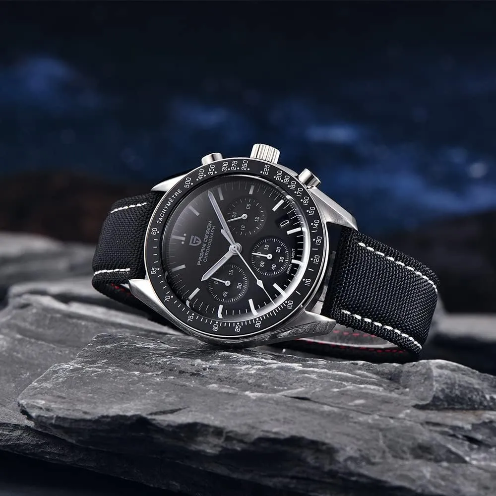Professional liable Chronograph HaiQin Pagani Design 1701 Men's Watches Japanese VK63 Quartz Movement Stainless Steel Strap Waterproof Casual Dress Analog Watch 