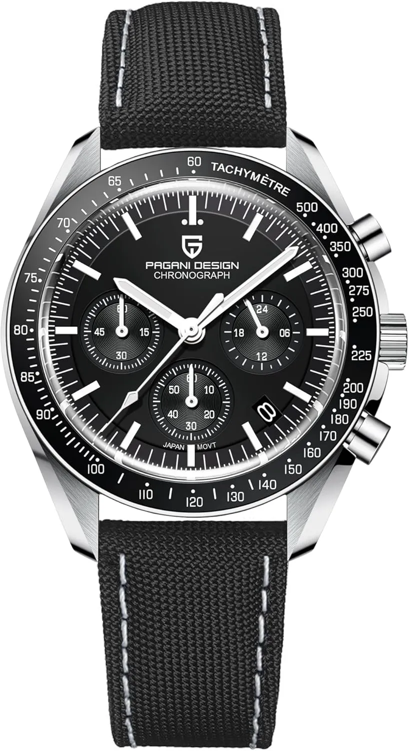 Professional liable Chronograph HaiQin Pagani Design 1701 Men's Watches Japanese VK63 Quartz Movement Stainless Steel Strap Waterproof Casual Dress Analog Watch 