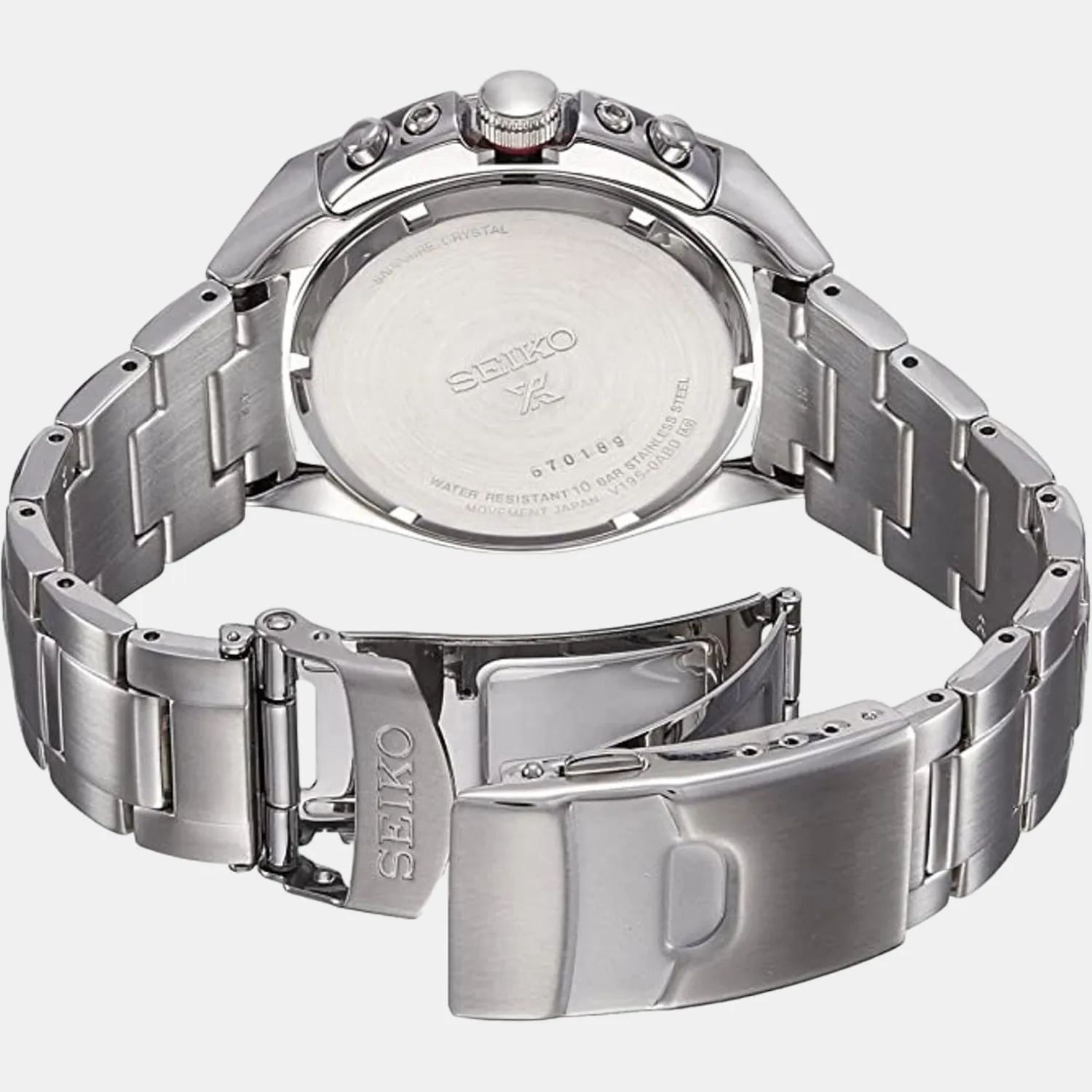 Prospex Men Solar Black Dial Chronograph Stainless Steel Watch SSC487P1