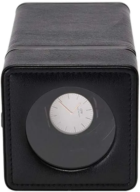 PU shellfish regularity Leather- Black/Red Accessories,Black Intelligent Mechanical Watches Box, Luxury Automatic Single Watch Winder 