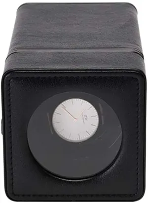 PU shellfish regularity Leather- Black/Red Accessories,Black Intelligent Mechanical Watches Box, Luxury Automatic Single Watch Winder 