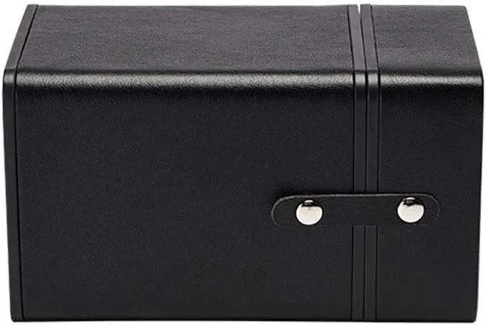PU shellfish regularity Leather- Black/Red Accessories,Black Intelligent Mechanical Watches Box, Luxury Automatic Single Watch Winder 