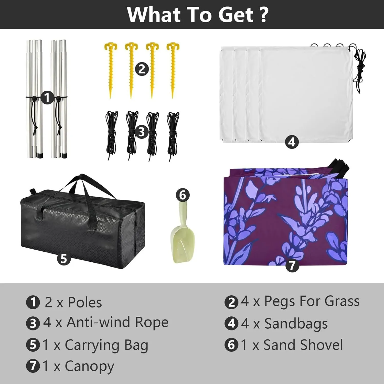Purple terrain miss excellence Leaves Outdoor Sun Shade Patio 9.2 ?? 10.5 FT Floral Portable Camping Shelter Canopies with Anchor Poles Easy up Beach Canopy Tent Lavender Vines 