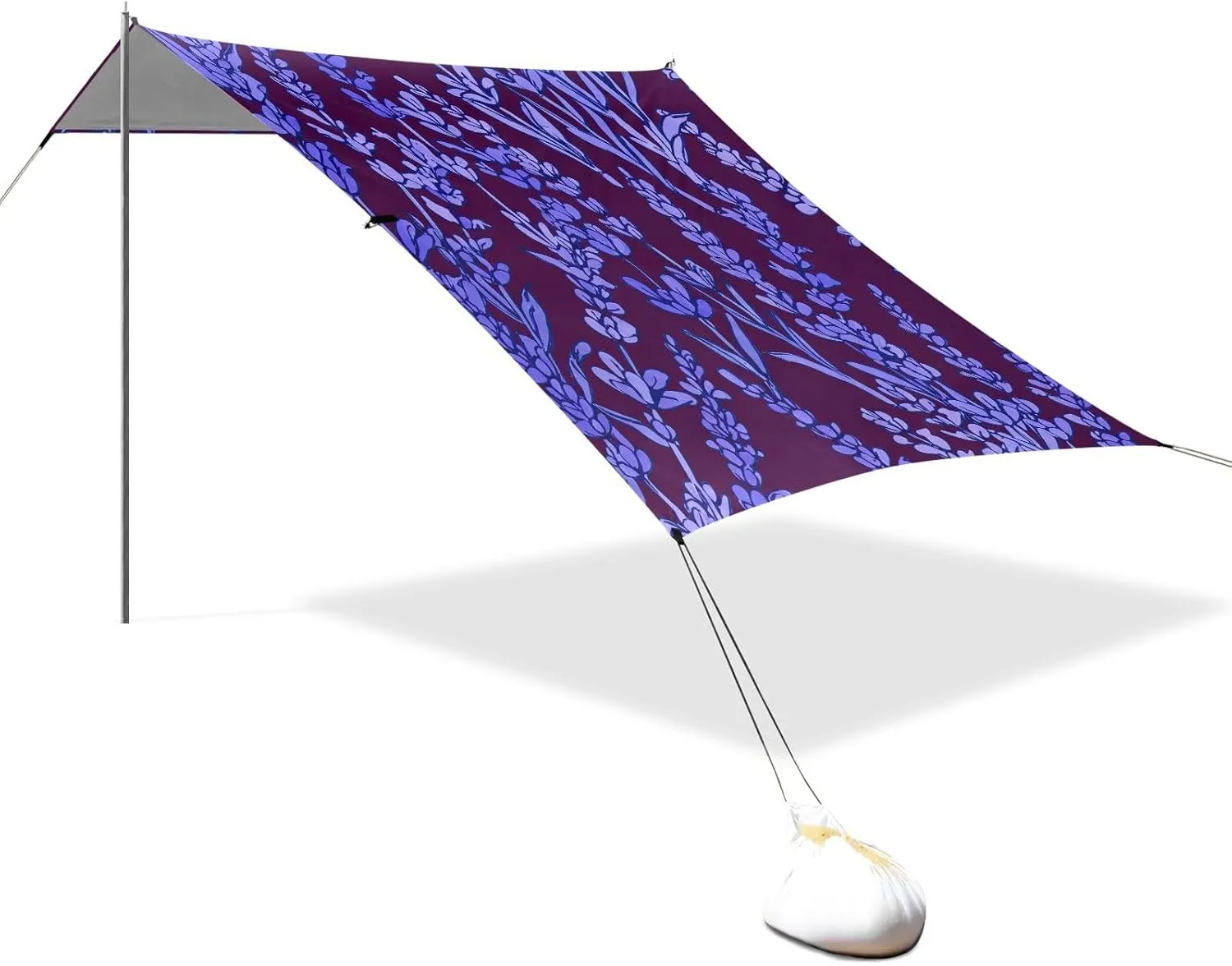 Purple terrain miss excellence Leaves Outdoor Sun Shade Patio 9.2 ?? 10.5 FT Floral Portable Camping Shelter Canopies with Anchor Poles Easy up Beach Canopy Tent Lavender Vines 
