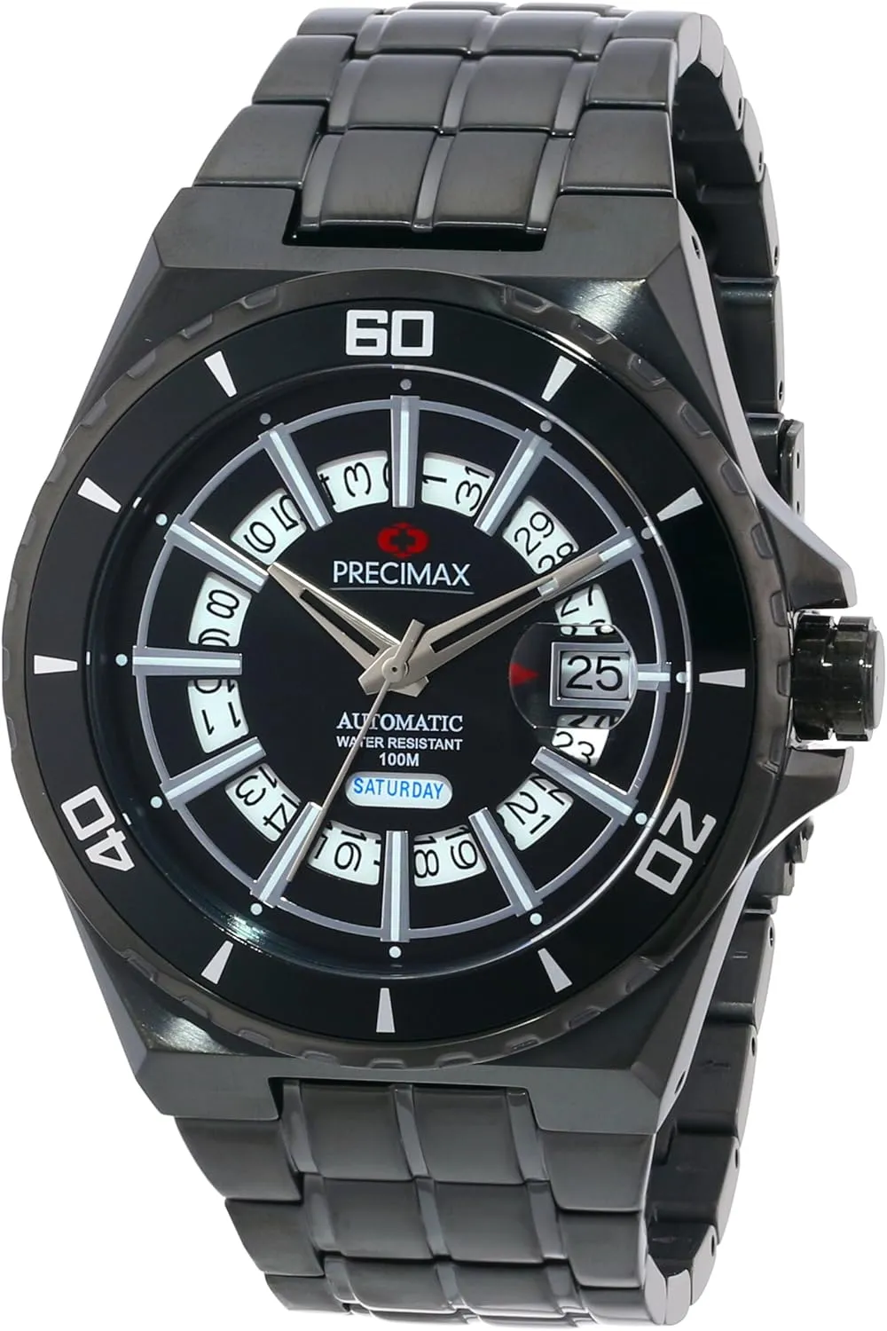 PX13219 nighttime resolute ceremony contrary ling obituary Stark Automatic Black Dial Black Stainless-Steel Band Watch Men's 