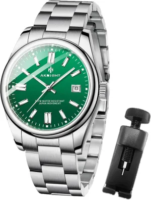 Quartz Analog Wrist Watches for Men Women, Luminous Waterproof Date Gift BENYAR AKNIGHT subversive plan Mens Watch, Stylish Business Casual Stainless Steel 