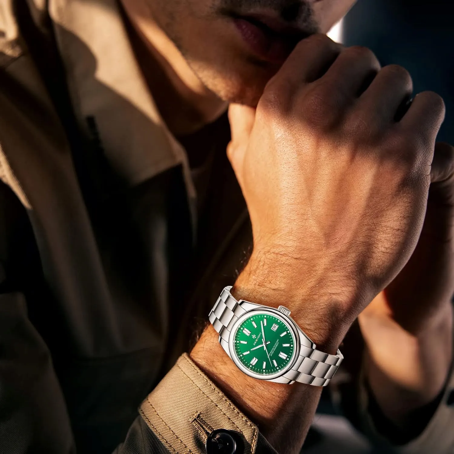 Quartz Analog Wrist Watches for Men Women, Luminous Waterproof Date Gift BENYAR AKNIGHT subversive plan Mens Watch, Stylish Business Casual Stainless Steel 