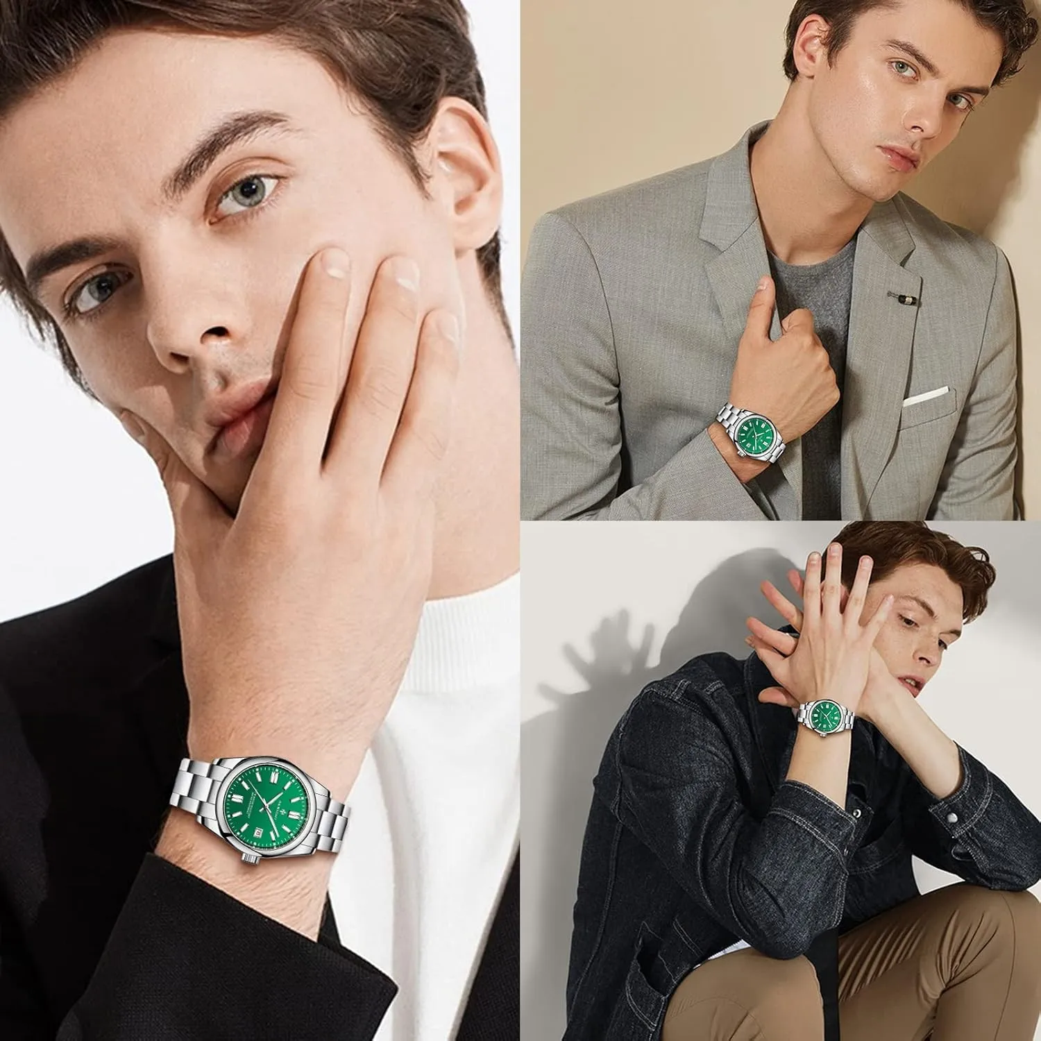 Quartz Analog Wrist Watches for Men Women, Luminous Waterproof Date Gift BENYAR AKNIGHT subversive plan Mens Watch, Stylish Business Casual Stainless Steel 