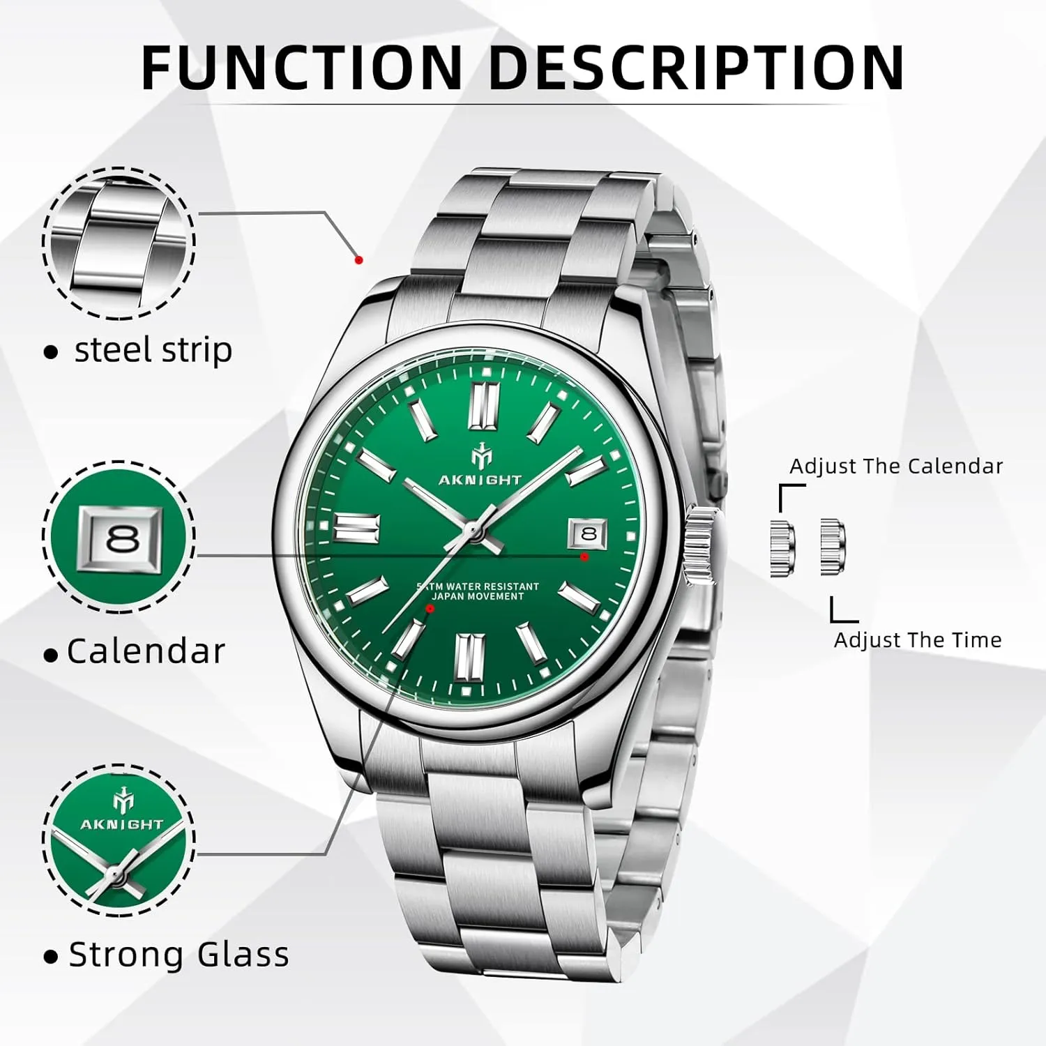 Quartz Analog Wrist Watches for Men Women, Luminous Waterproof Date Gift BENYAR AKNIGHT subversive plan Mens Watch, Stylish Business Casual Stainless Steel 