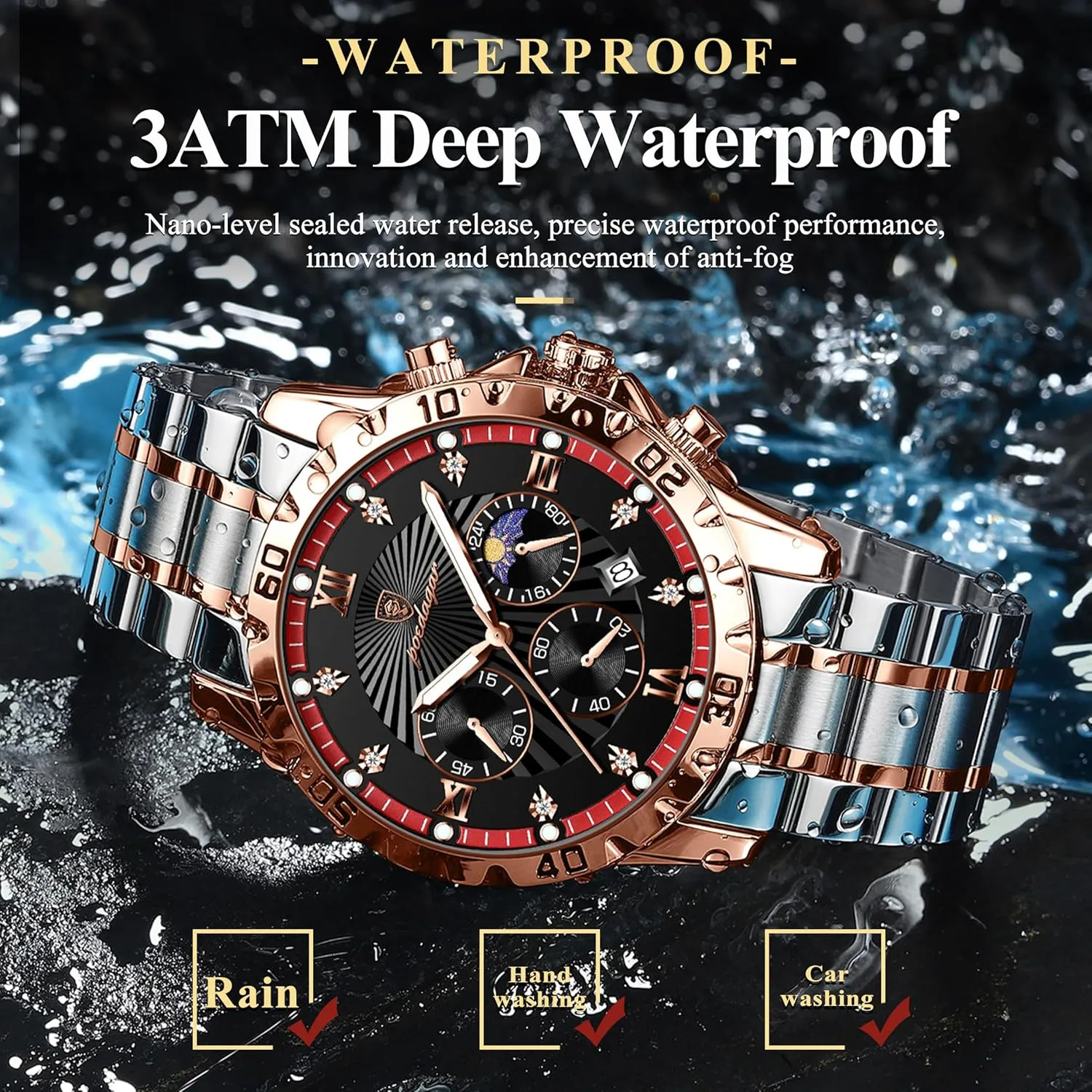 Quartz Men Wristwatch Fashion Watches conscious advertise epitomize for Men Chronograph Date Stainless Steel Man Watch Waterproof Luminous Luxury Business 