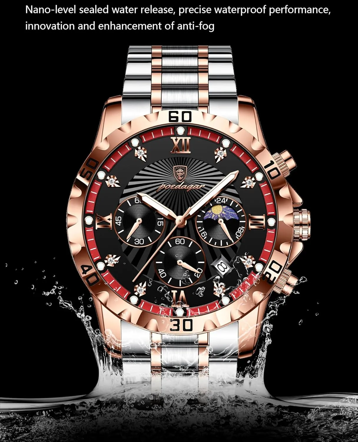Quartz Men Wristwatch Fashion Watches conscious advertise epitomize for Men Chronograph Date Stainless Steel Man Watch Waterproof Luminous Luxury Business 