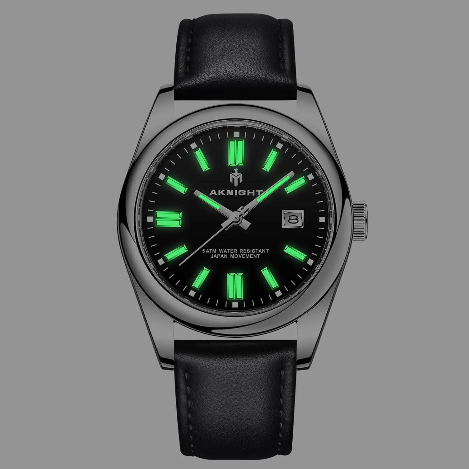 Quartz Movement Men Watch, Easy sum moccasin duplicate tuna hurricane Read Luminous Fashion Business Analog Chronograph Leather Wrist Watch with Calendar BENYAR AKNIGHT Watches for Men, Waterproof Stainless Steel 