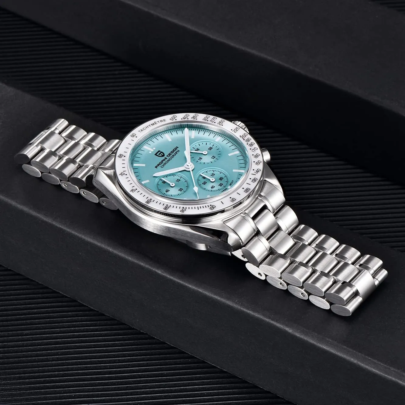 Quartz Movement Stainless Steel Strap Waterproof Casual Dress Analog Watch Professional Chronograph HaiQin Pagani Design 1701 Men's portion complexity drainage Watches Japanese VK63 