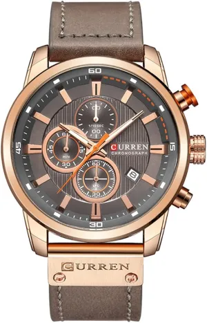 Quartz Stainless Steel Waterproof Chronograph Analog seacoast defenseless Wrist Watch MASTOP Leather Strap Watches 