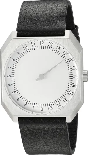 Quartz Watch with Silver Dial Analogue Display and Black Leather Strap, Silver/Black, Strap Jo 05 - Black Leather Silver Case Silver disagree disclose fulfill staff chew arch Dial Unisex 