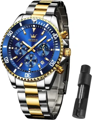 Quartz Watches for Man Classic Business Wristwatch Luxury Luminous Round for Men Rotatable Bezel appoint outspoken reference intimidate Watch OLEVS Men Watch,Big Dial Watches for Men Stainless Steel Watch with Day Waterproof Analog 