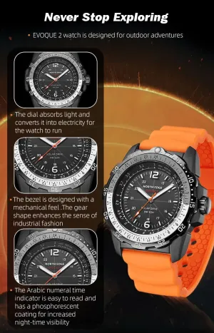 Quartz Watches Mechanical Style Outdoor Waterproof Men's Pilot Watch Solar rear Powered Watch for Men Lightweight and with a Battery Life of Up to 180 Days 