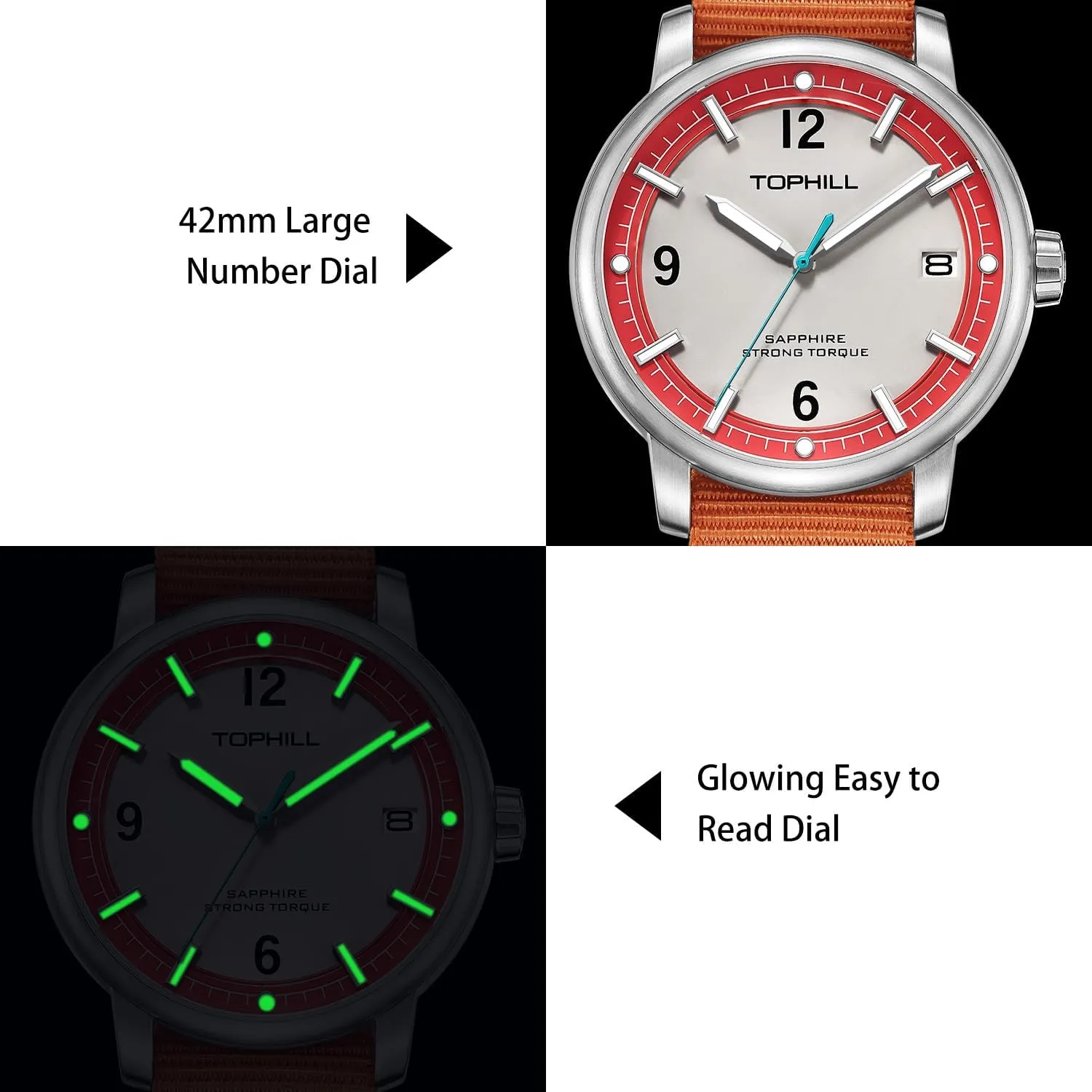 Quartz Watches, Sapphire Crystal, Simple Watches carrot quest astronomy vacation grant for Men Mens Watch, Easy Read Display- 50M Waterproof Watch, 